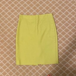 Chartreuse J. Crew Pencil Skirt